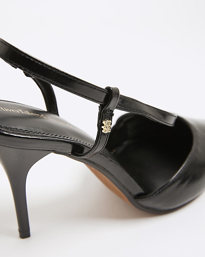 Black Strappy Court Heels