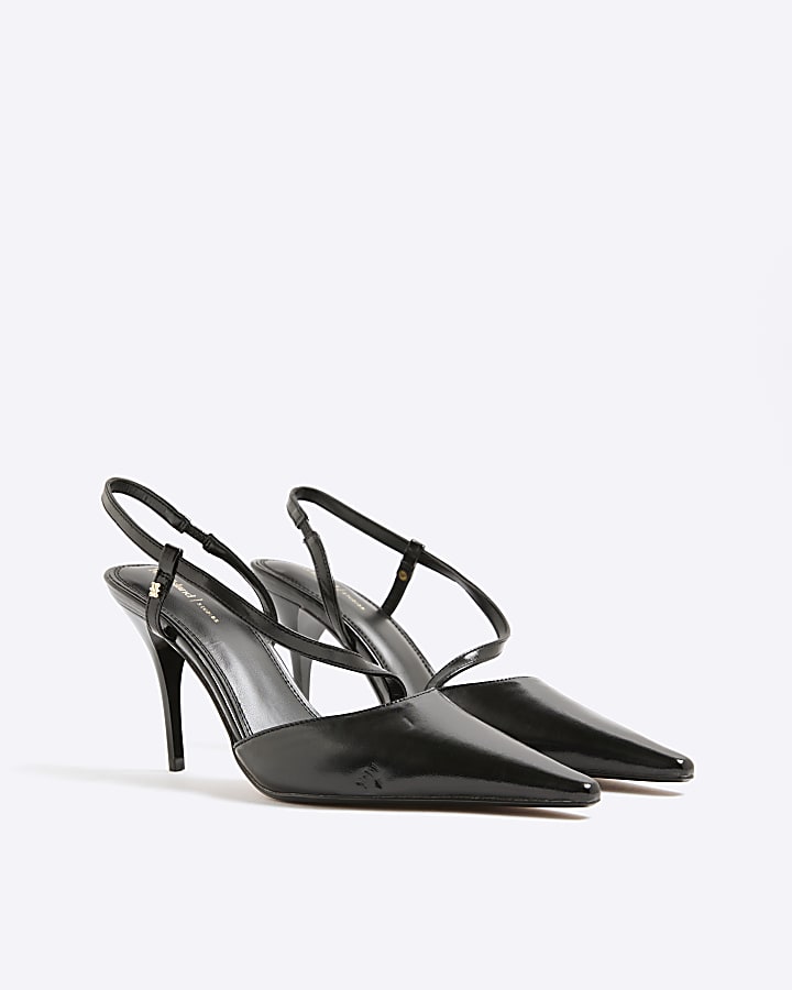 Black Strappy Court Heels