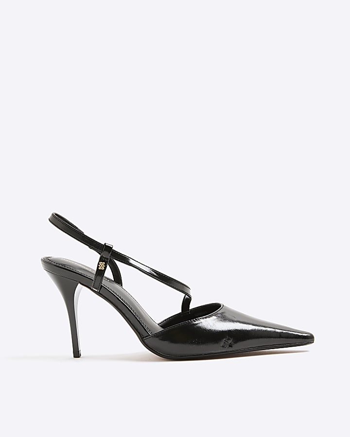 Black Strappy Court Heels