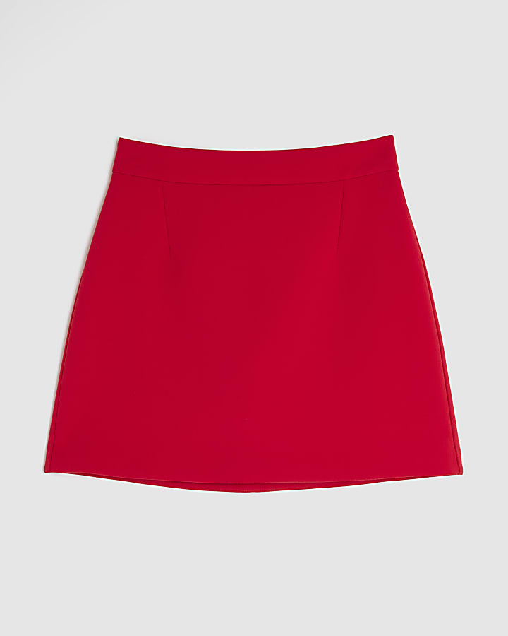 Red A Line Mini Skirt