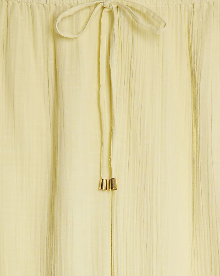Yellow Long Sleeve Tie Back Beach Shirt