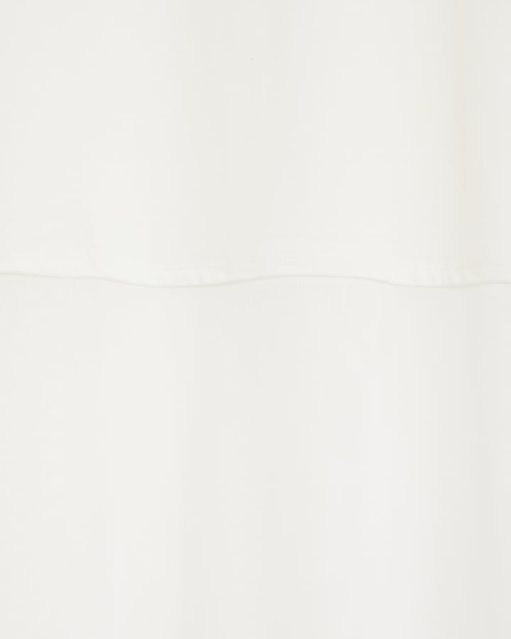 White Mesh Hybrid T-shirt Midi Dress