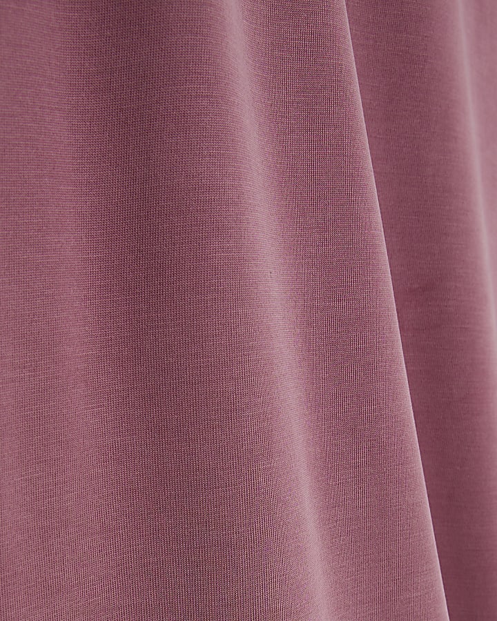 Pink Sleeveless Twist Front Midi Dress