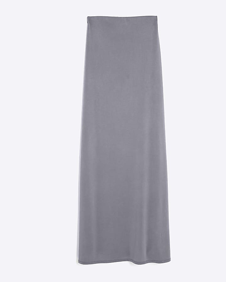 Grey Sleeveless Bandeau Midi Dress