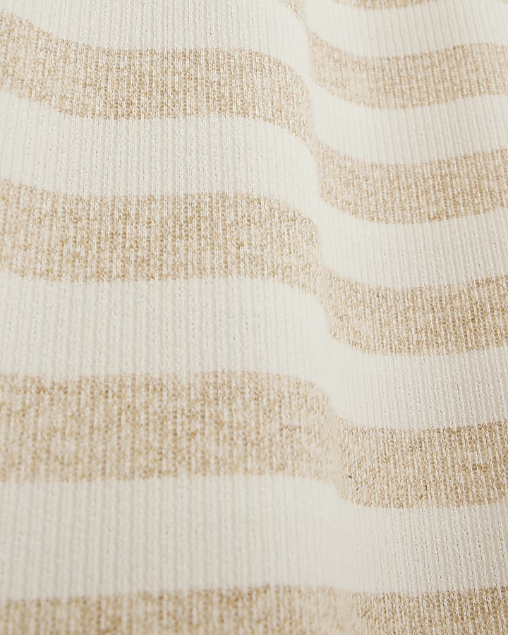 Cream Stripe Sleeveless Maxi Dress