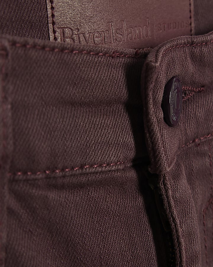Red High Rise Palazzo Jeans
