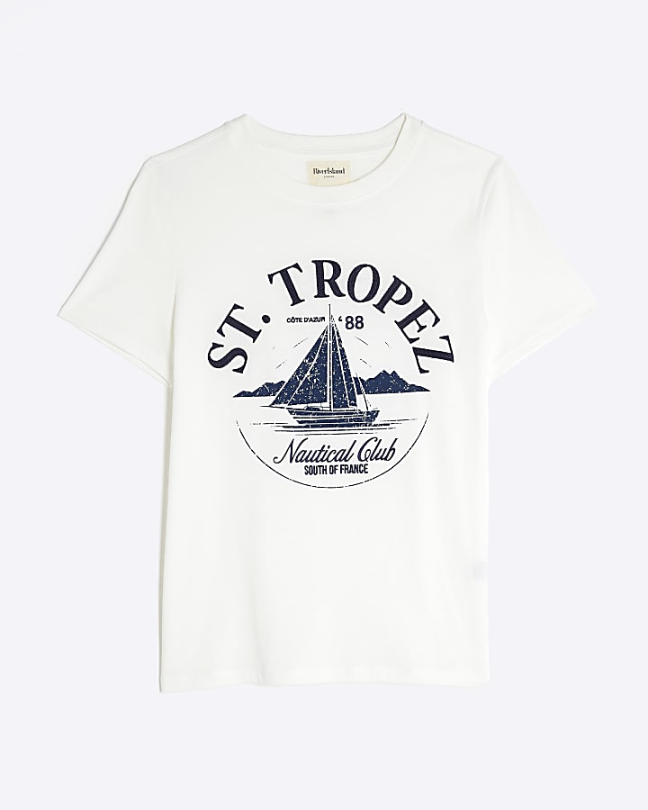 White Short Sleeve St Tropez T-shirt
