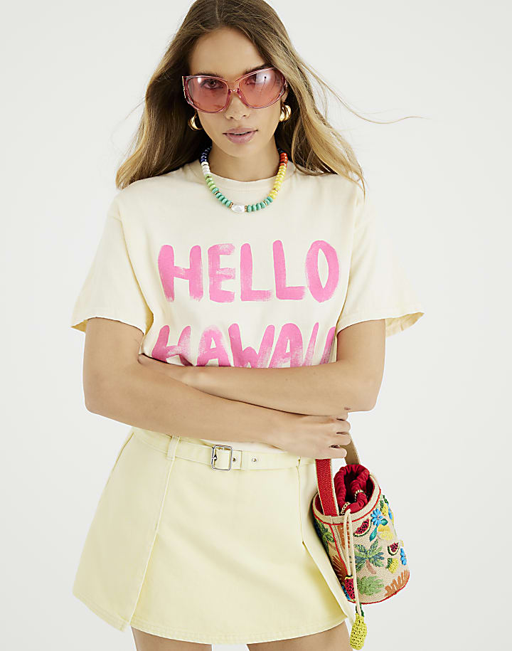 Yellow Hello Hawaii T-Shirt