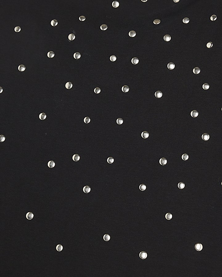 Black Sleeveless Studded Bodysuit