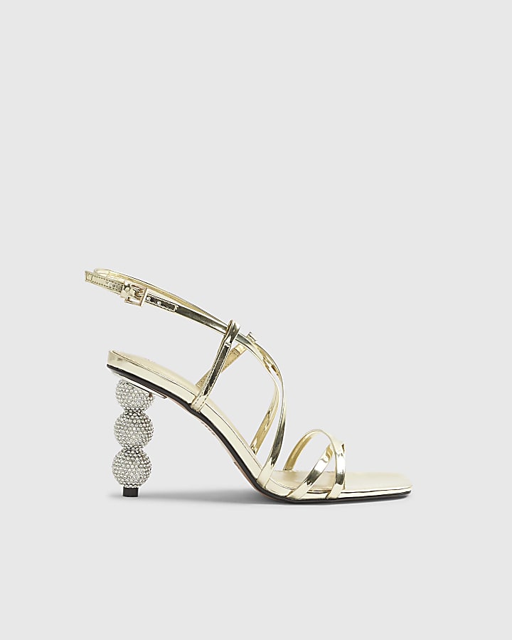 Gold Discoball Heeled Sandals