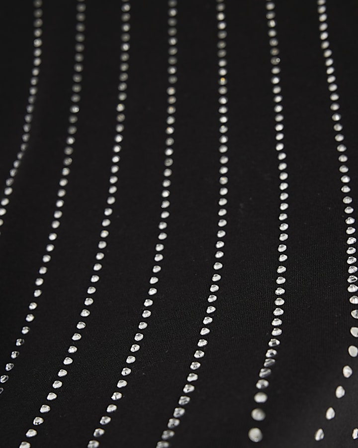 Black Diamante Embellished T-Shirt