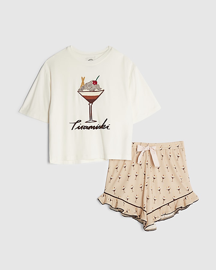 Nephthys Cream Tiramiski Pyjama Set