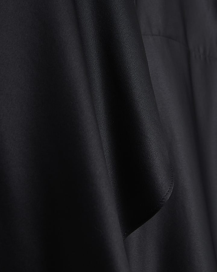 Black satin Cape Mini Dress