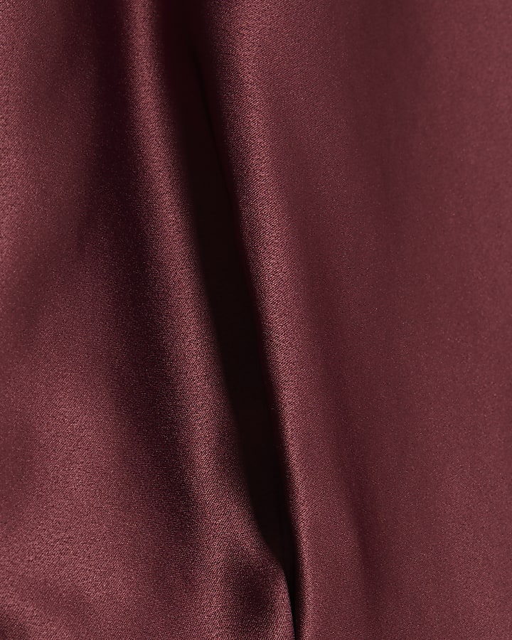 Red satin Cape Mini Dress
