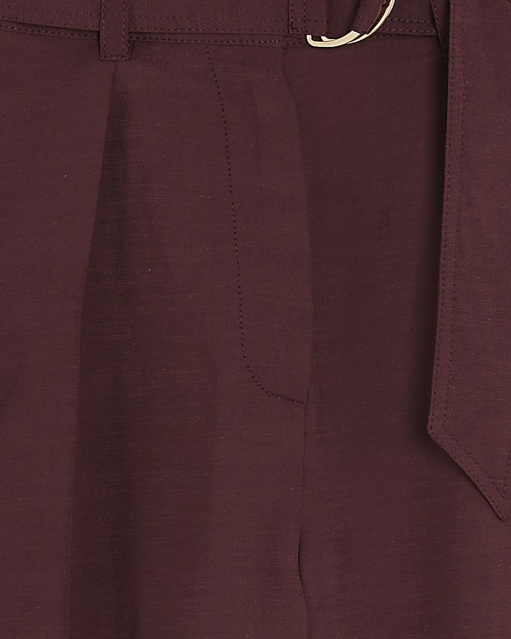 Purple Belted Utility Shorts