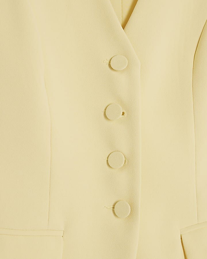Yellow Fitted Longline Waistcoat