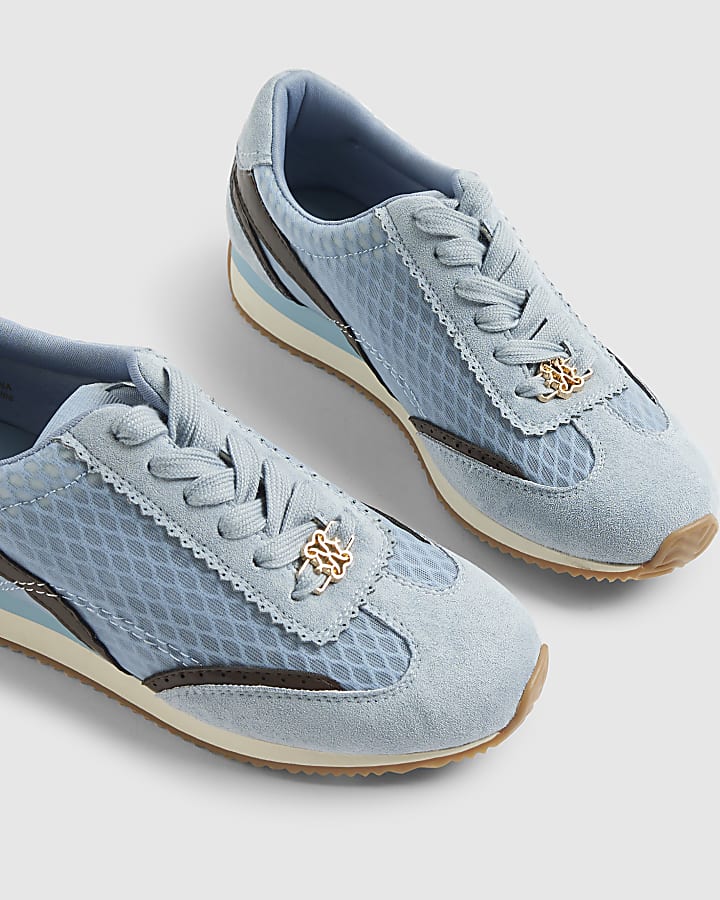 Blue Mesh Retro Style Trainers