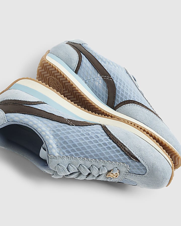 Blue Mesh Retro Style Trainers