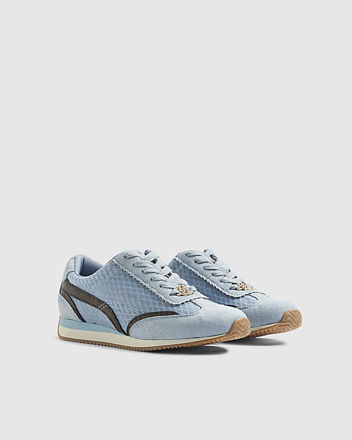 Blue Mesh Retro Style Trainers