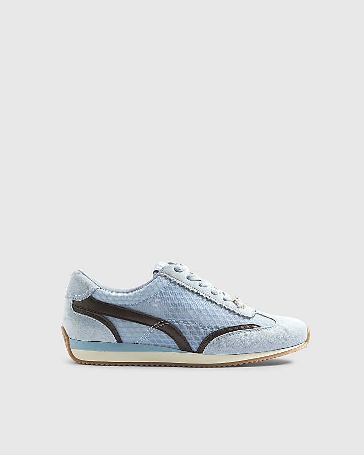 Blue Mesh Retro Style Trainers