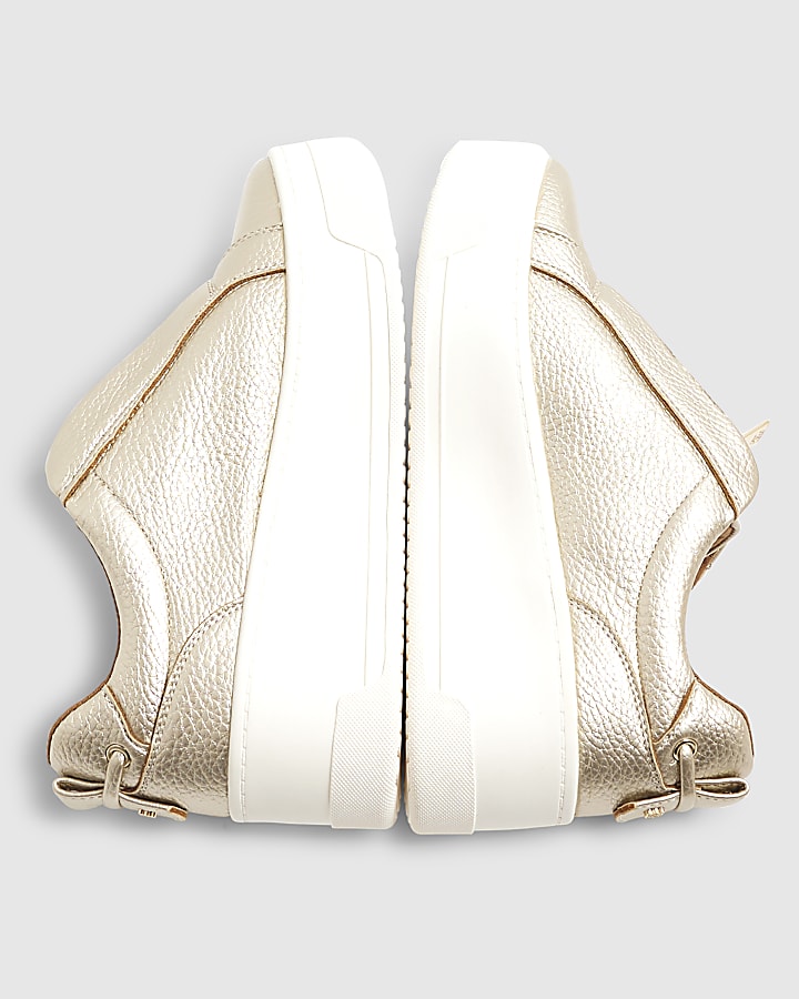 Gold Platform Zip Up Trainers