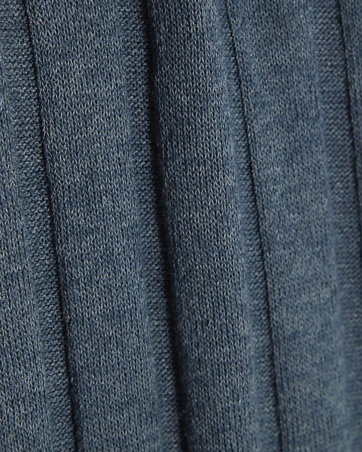 Blue Short Sleeve Wide Rib T-shirt