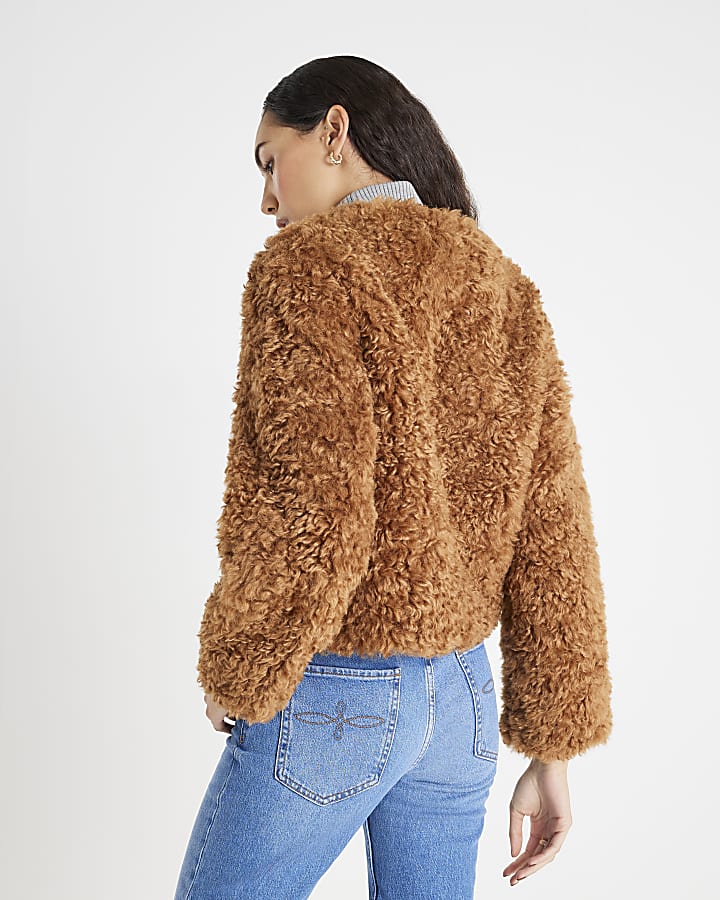 Brown Faux Fur Trophy Jacket