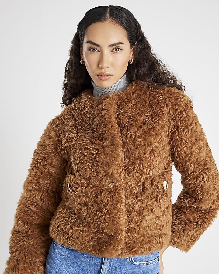 Brown Faux Fur Trophy Jacket