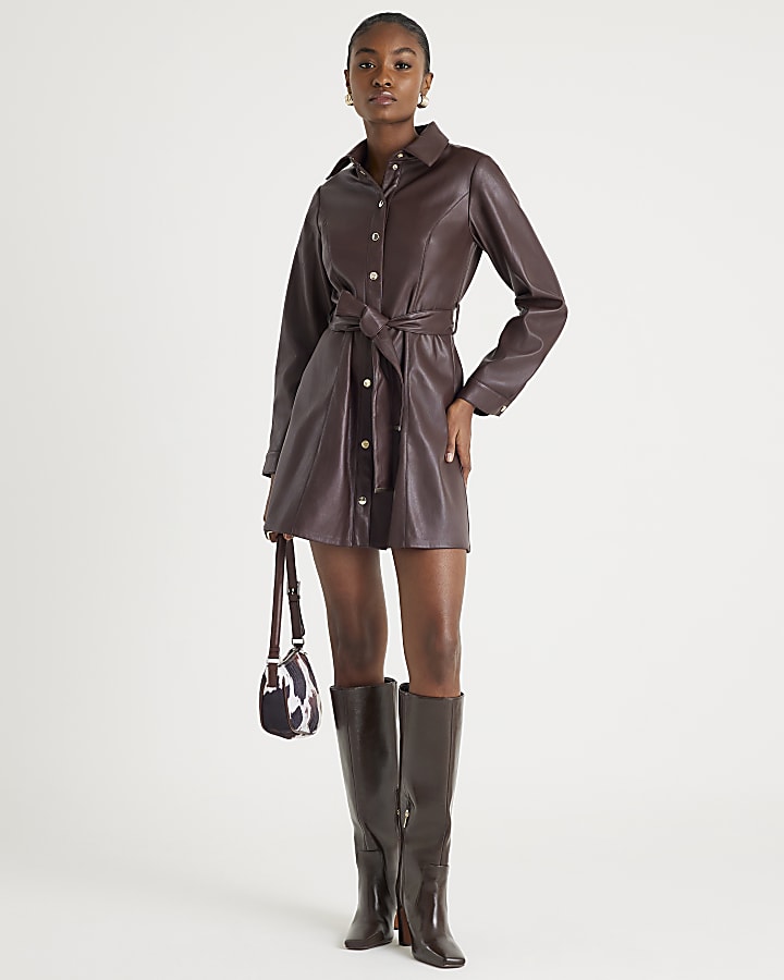 Red Belted Day Dress