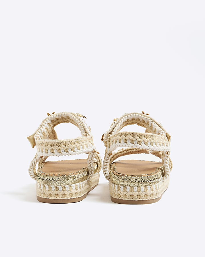 Beige Charm Embellished Sandals