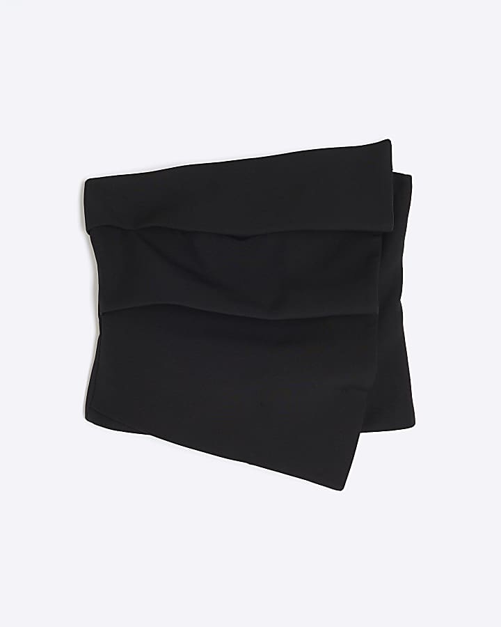 Black Tailored Bandeau Top