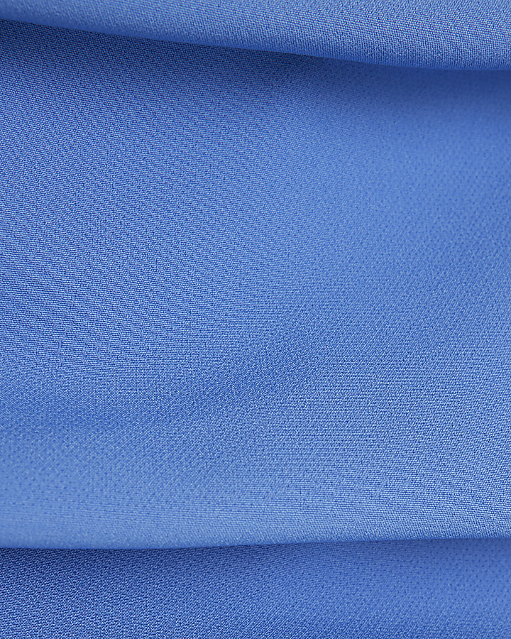 Blue Tailored Bandeau Top
