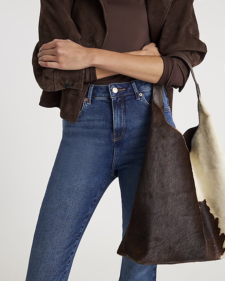 Blue High Rise Flared Jeans