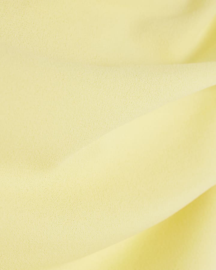 Yellow Sleeveless Drape Bandeau Top