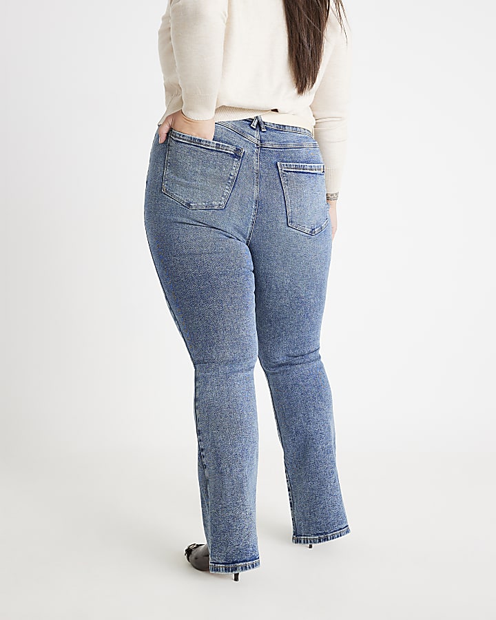 Blue High Rise Flared Jeans