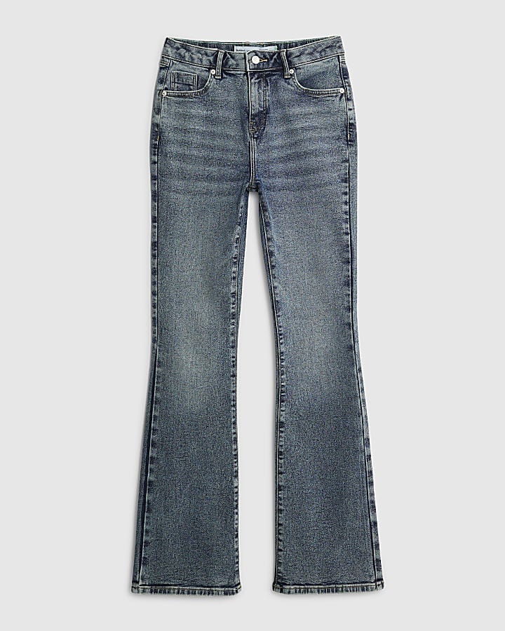 Blue High Rise Flared Jeans