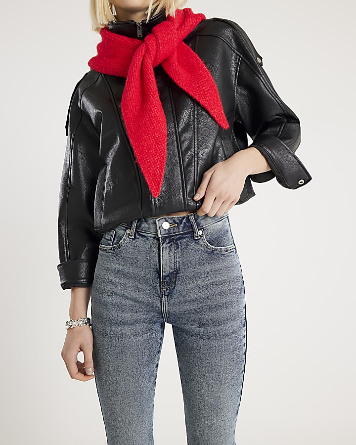 Blue High Rise Flared Jeans