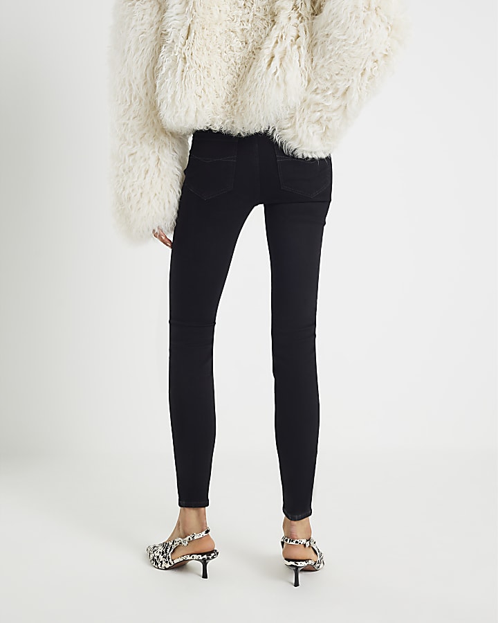 Black High Rise Sculpt Black Skinny Jeans