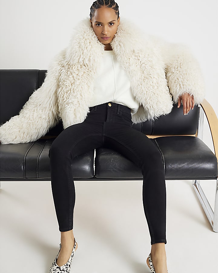 Black High Rise Sculpt Black Skinny Jeans