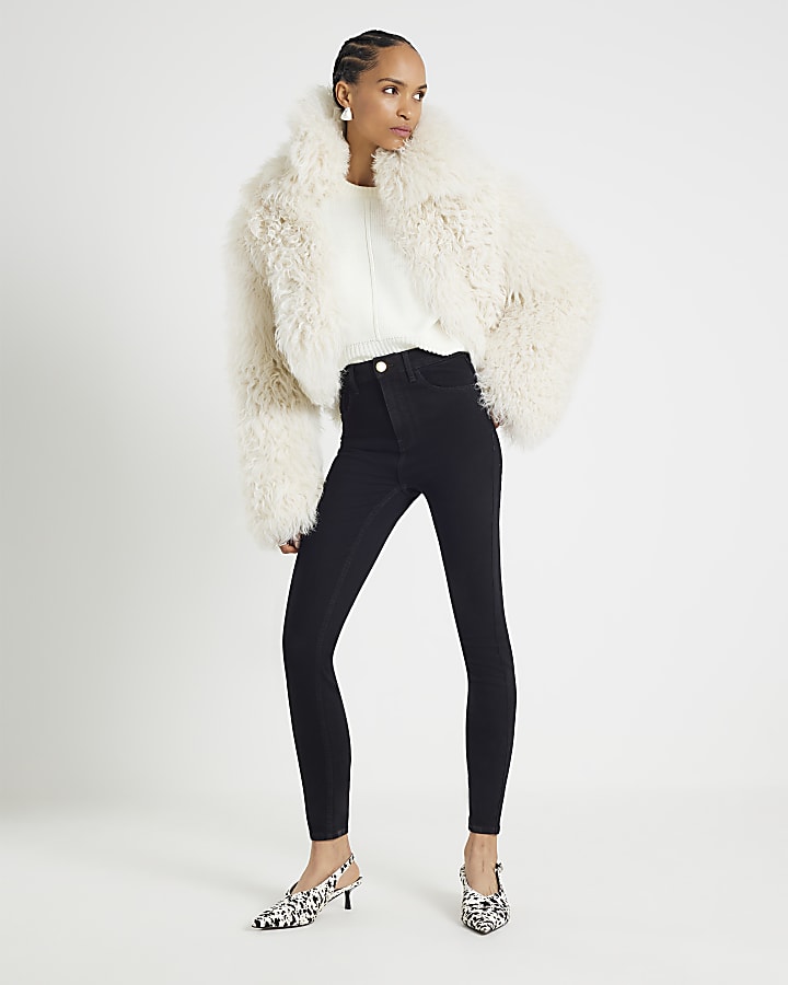 Black High Rise Sculpt Black Skinny Jeans