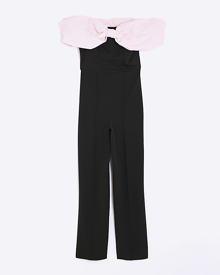 Black Bow Bardot Jumpsuit