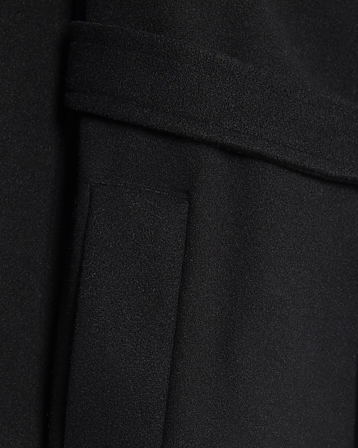Black Belted Wrap Coat