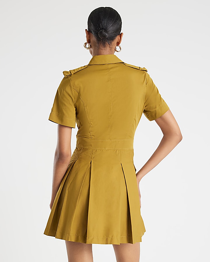 Yellow Utility Mini Dress