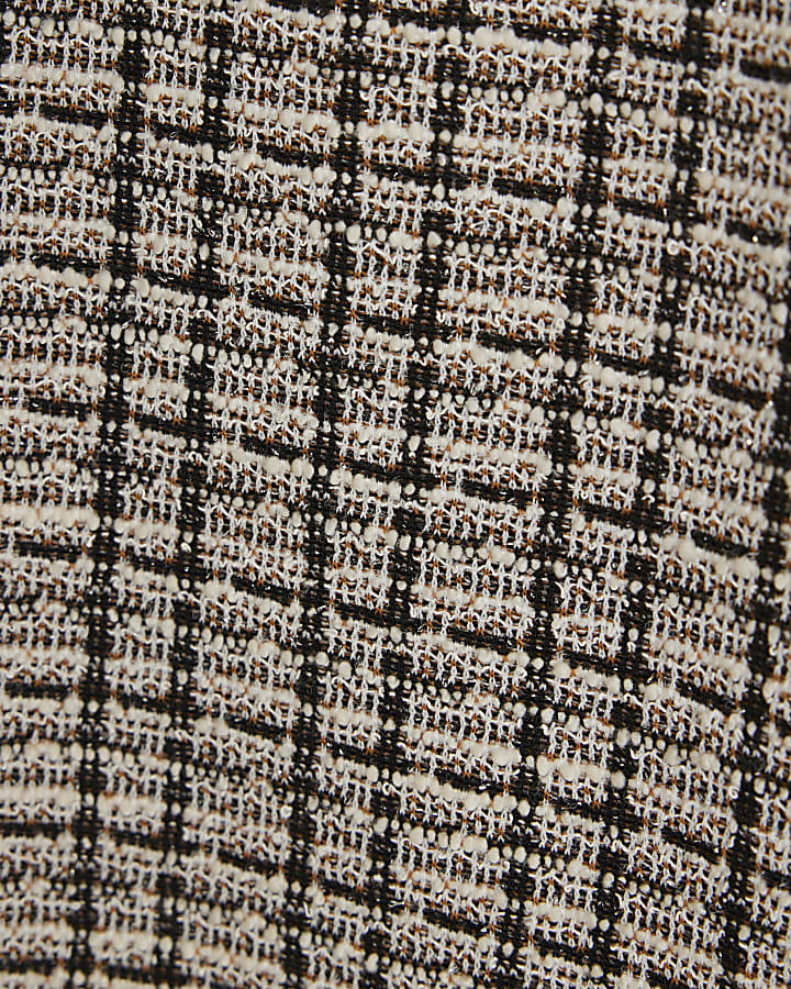 Brown Boucle Pull On Wide Leg Trousers