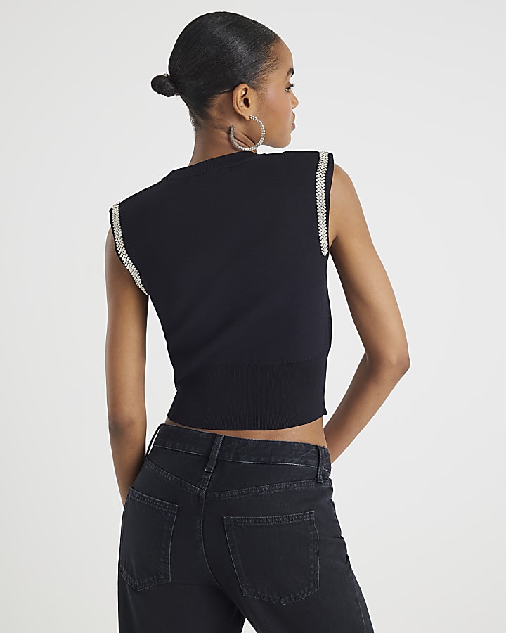 Black Shoulder Top