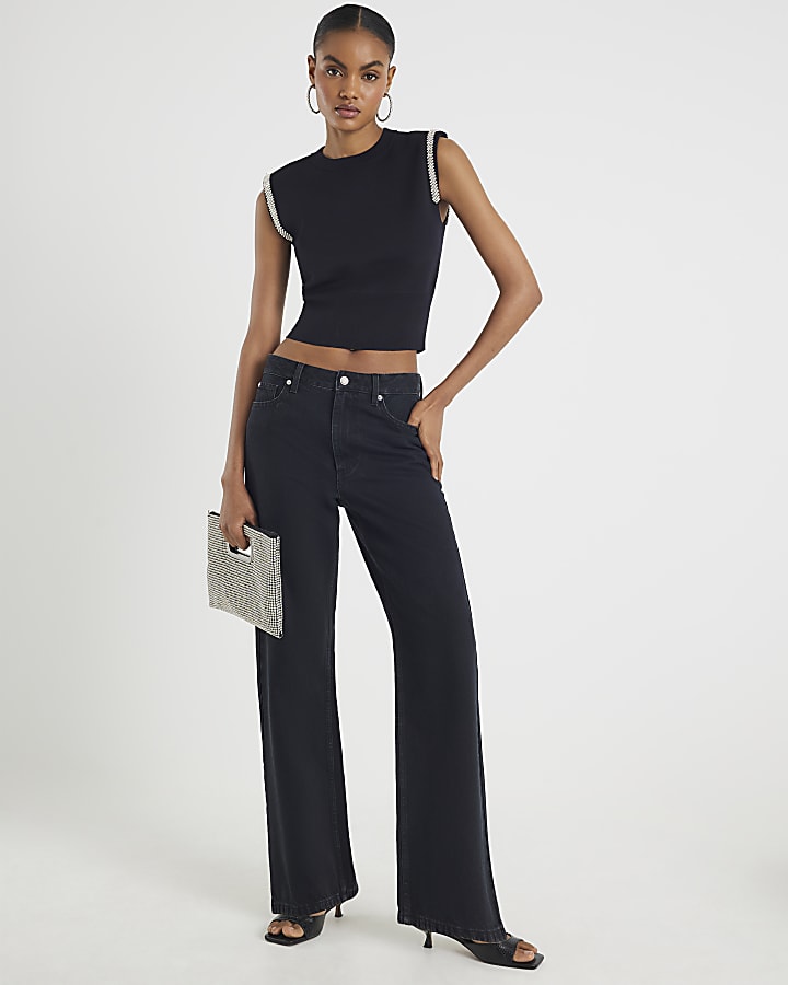 Black Shoulder Top