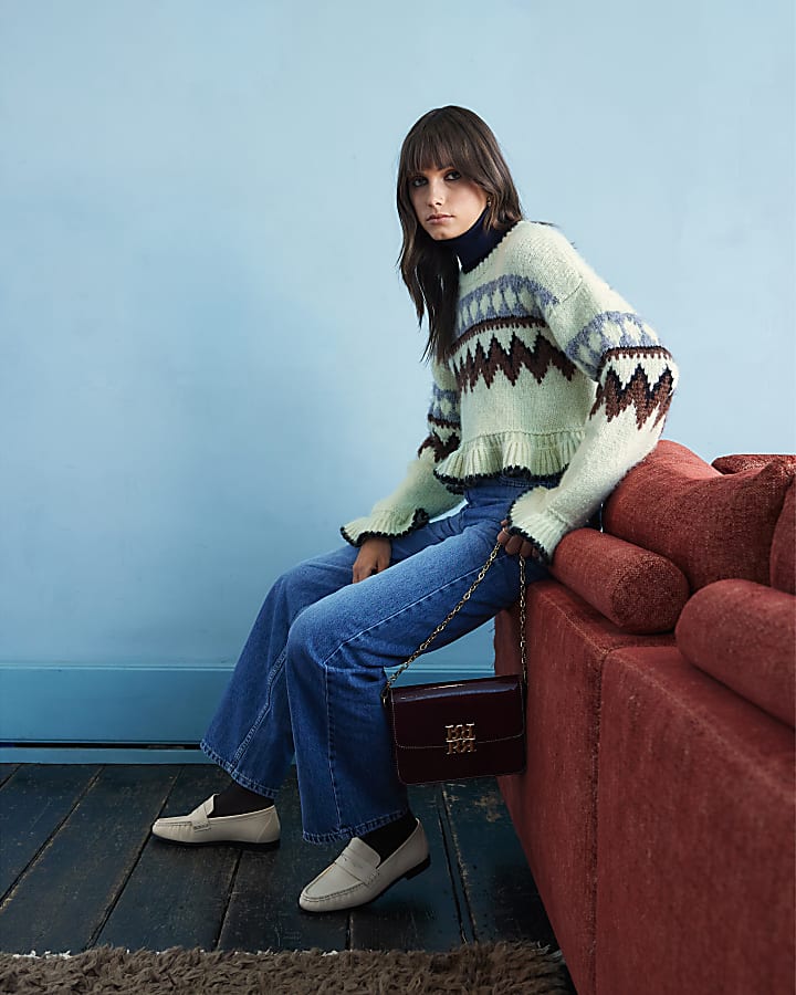 Green Knitted Fairisle Jumper