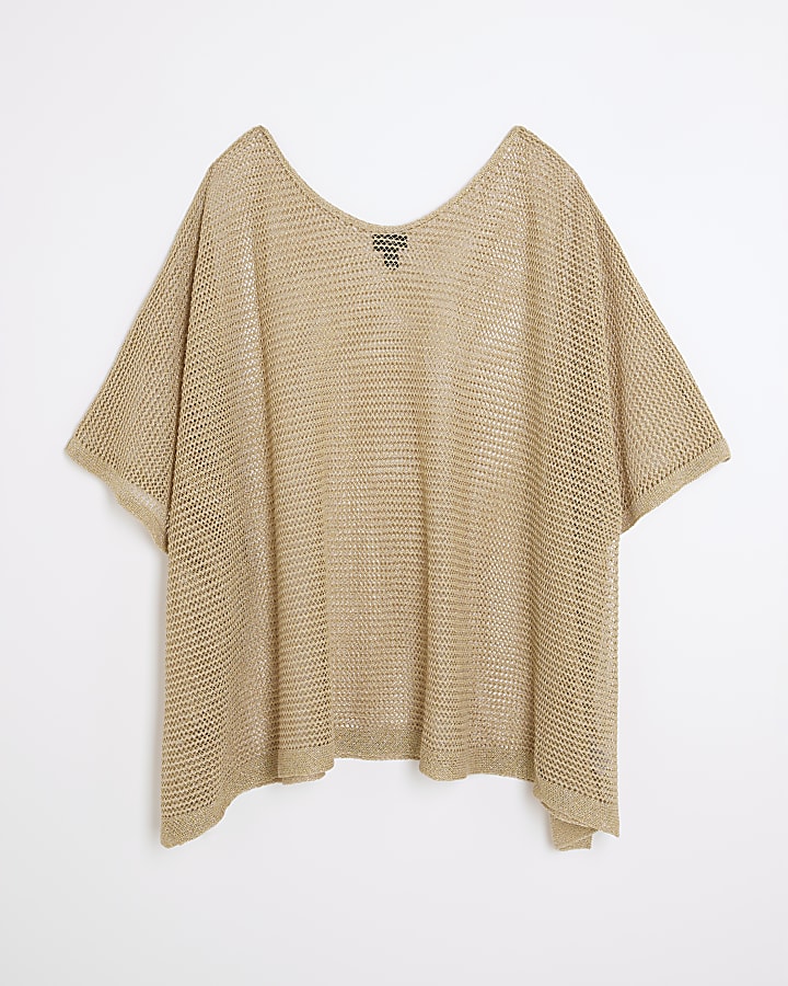 Gold Metallic Knitted Cape