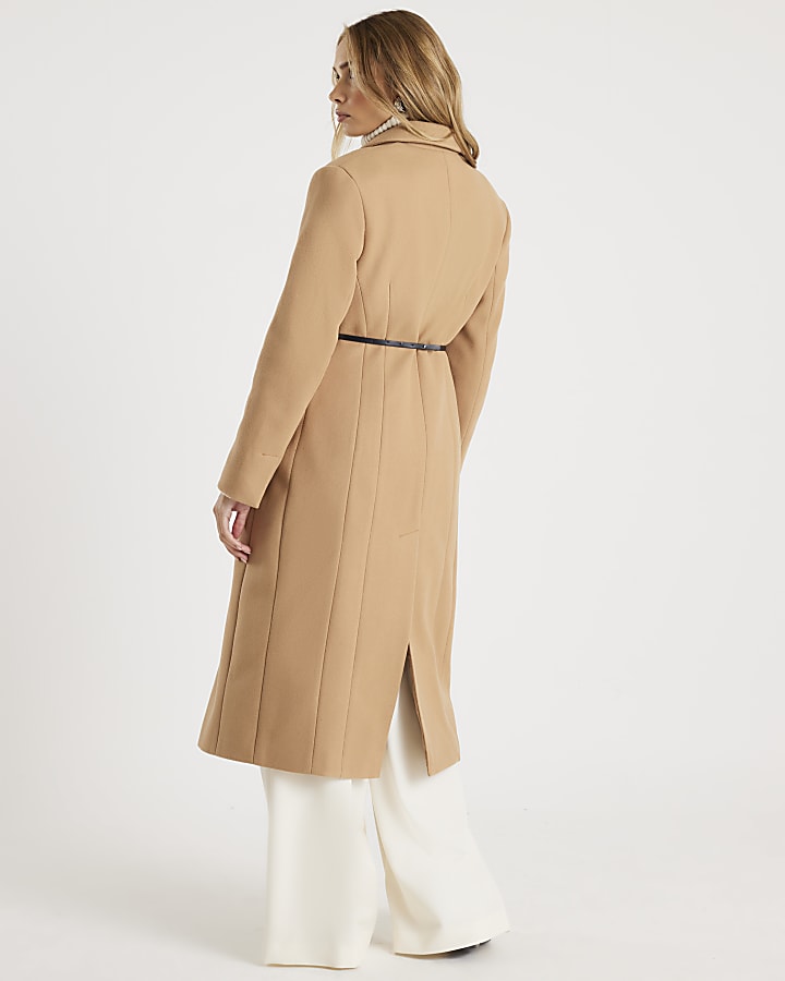 Brown Tailored Belted Coat