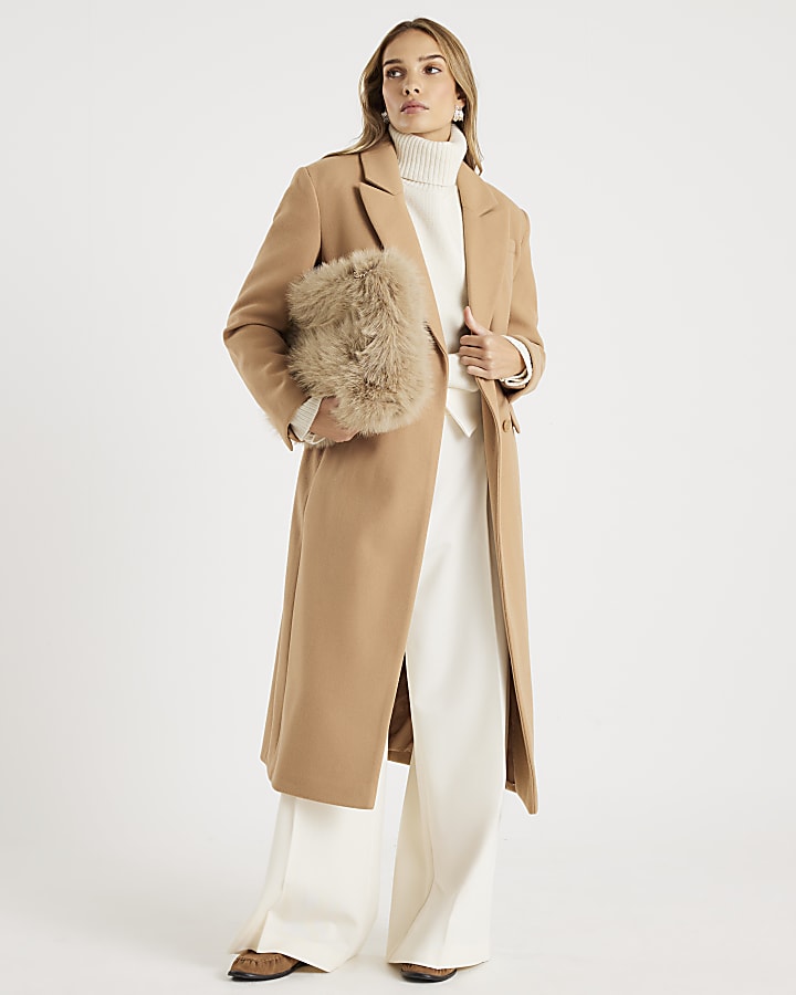 Brown Tailored Belted Coat
